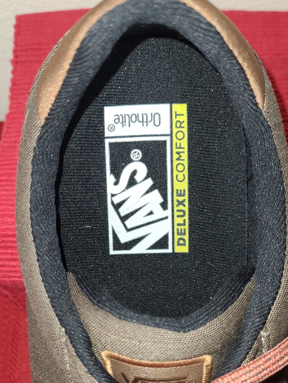 Vans Atwood Deluxe Brown & Gray Canvas Low-Top Sneakers with Rust Colored Laces - Picture 3 of 9